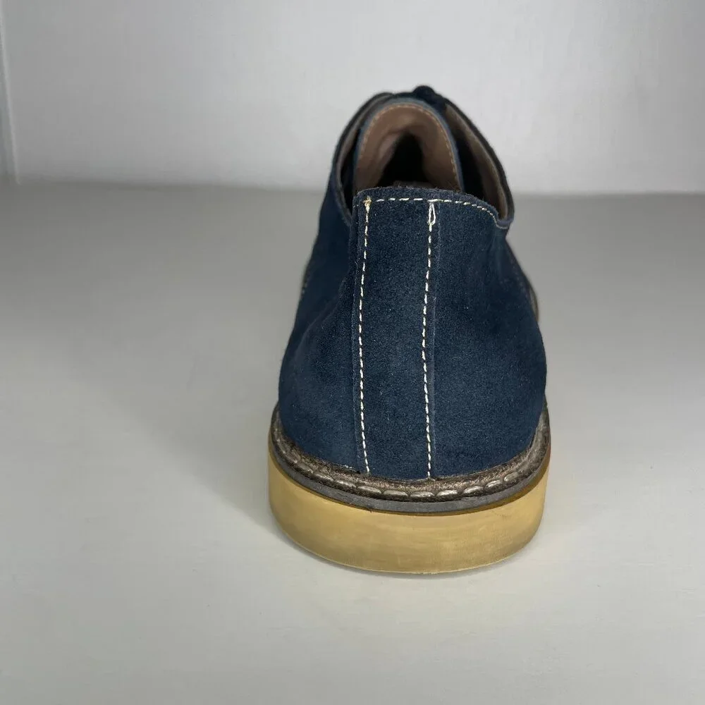 Banana Republic Navy Suede Derby Shoes Mens 12 Dark Academia Preppy Blue Oxford